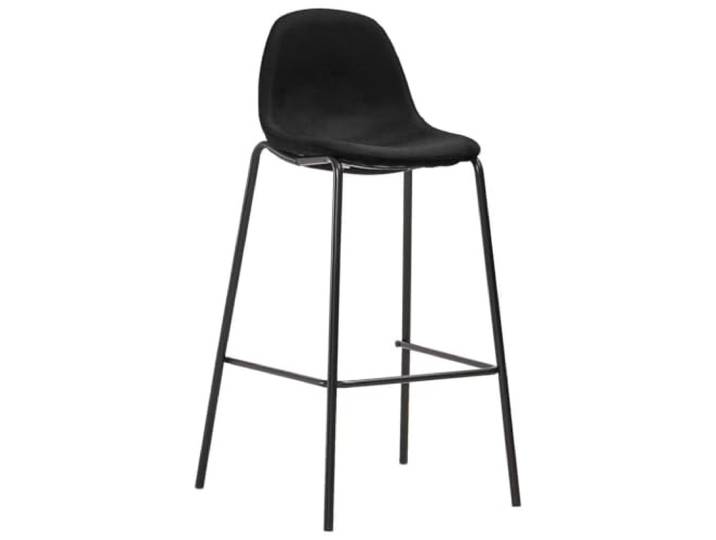 HGPOTUY Barhocker 4 STK. Schwarz Stoff Stoffbezug, pulverbeschichtetes Metallgestell, gepolsterte Sitze, Rückenlehne, Fußstütze, 110 kg