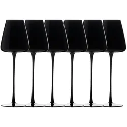 Intirilife Wein Glas Set für Rotwein Weisswein, Weingläser, Schwarz
