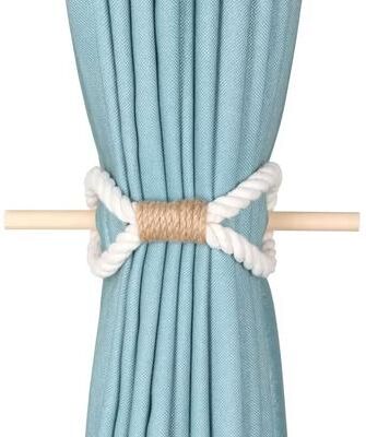 Inspire Select Solid Wooden Curtain Tieback Rustic Curtain Buckle & Holdback For Home Decor cotton