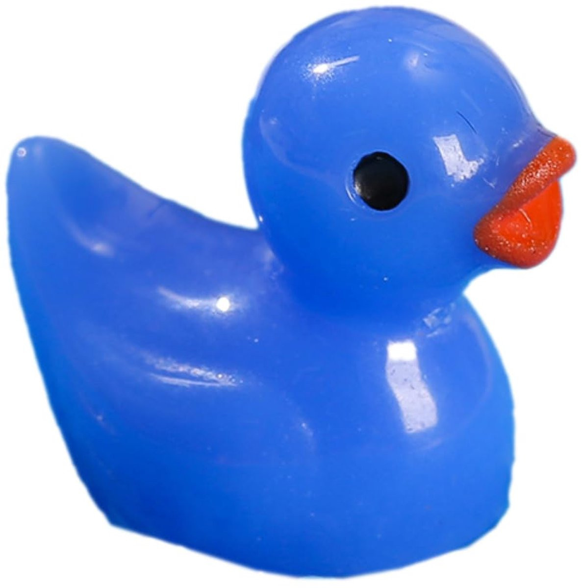 Set van 12 koningsblauwe miniatuur enten figuren van kunsthars voor decoratie