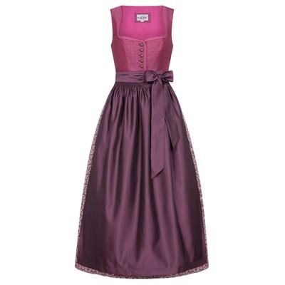 Dirndl NÜBLER "Dirndl lang Gerit", Damen, Gr. 50, EURO, lila (beere), Obermaterial: 100% Polyester PES., Kleider