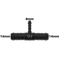 WamSter® T Schlauchverbinder Pipe Connector reduziert 14mm 14mm 6mm Durchmesser