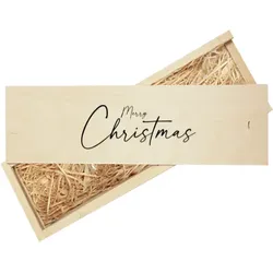 Geschäftliche Weinkisten zu Weihnachten im Design "Weinkiste: Merry Christmas" individuell gestalten