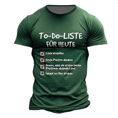 Herren Lustiges To-Do-Liste T-Shirt - Lustiger Bier Humor sarkastisches Produktivität Grafik Kurzarm Oberteil