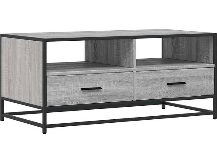vidaXL Table basse Gris Sonoma 100x50x45 cm Bois composite et métal