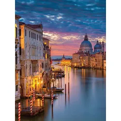 EUROART Wandbild 60 x 80 cm Beautiful Venice III Holz Violett Lila