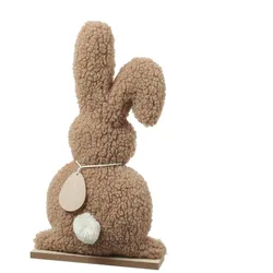 MARELIDA Hase Osterhase Teddy Plüschhase Osterdeko Dekofigur H: 43cm braun