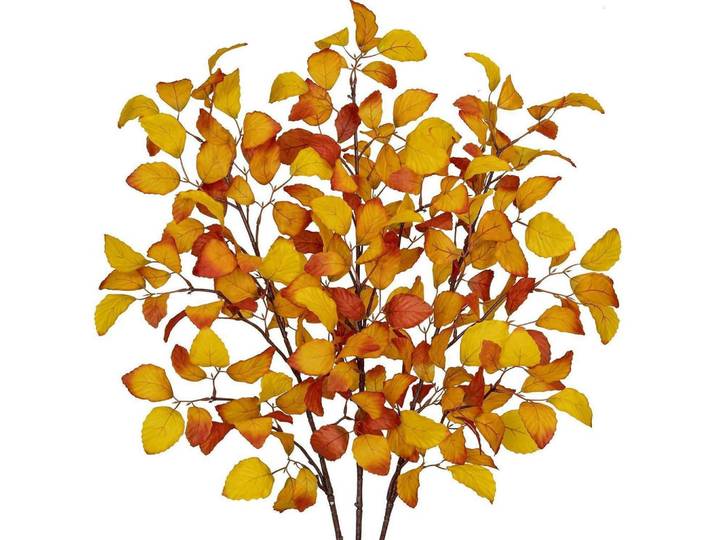 Kunstzweige 3-teiliges Set Herbstlaub 97 cm Gold Gelb, Mehrfarbig, Kunststoff, 43 cm, Dekoration, Blumen & Blumentöpfe, Kunstblumen