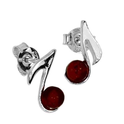 Paar Ohrstecker OSTSEE-SCHMUCK "Ostsee-Schmuck Ohrstecker Note Ohrstecker Note", weiß, Ohrringe, Damen, 12x7mm, Silber 925 (Sterlingsilber)