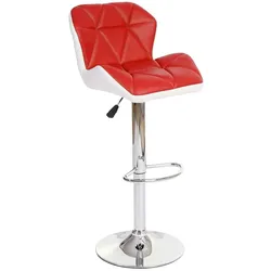 Décoshop26 - Barhocker Tresenstuhl höhenverstellbar rotes Kunststoffmaterial verchromtes Stahlgestell 04_0001229