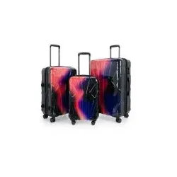 SUITLINE - 3er Koffer-Set Hartschalenkoffer Trolley, TSA, S M & L, Neon Red