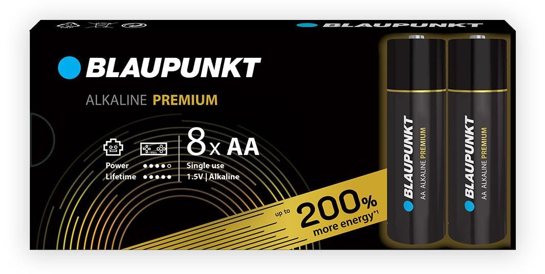 Blaupunkt Premium AA-alkalinebatterijen, 8 stuks