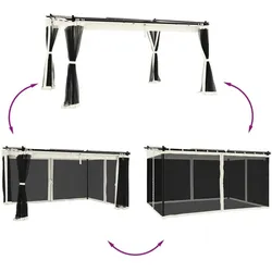 vidaXL, Pavillon, Bewonor (mit Netz) (396 cm, 297 cm)