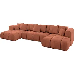 WOHNLANDSCHAFT CLOUD-U-v1 405x185x90 Apricot Velours