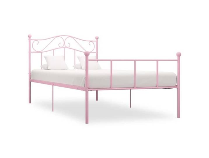 Lit Double Rose Métal - Princesse - 90x200cm - Sommier à Lattes Inclus