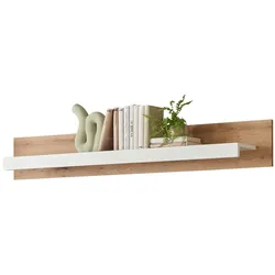 WANDBOARD weiß matt, Evoke Eiche, Wandregal 150 cm