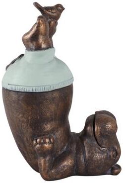 Sagebrook Home "Polyresin Garden Statuary Hippo Headstand with Bird - 17"" Bronze"