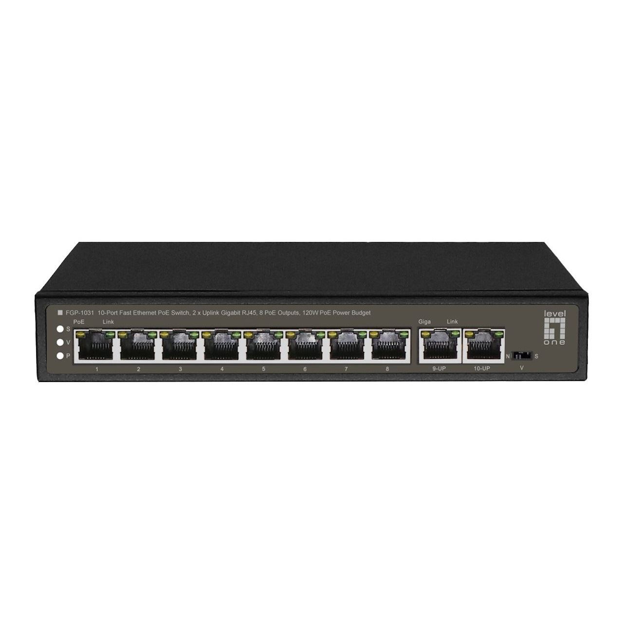 LevelOne Switch 8x FE FGP-1031 2xGE 120W 8xPoE+