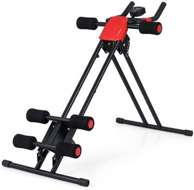 Costway Ab Workout Equipment Foldable Abdominal Trainer Adjustable Ab Machine-Black