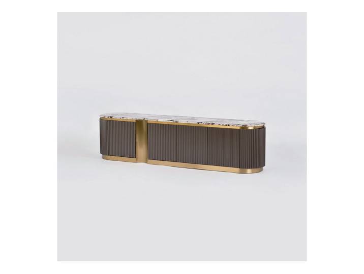 Livin Hill TV-Schrank Stilig Graphitton, goldene Akzente, Marmor-Finish