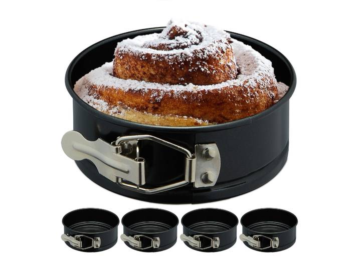 Springform klein 5er-Set Schwarz-Silber