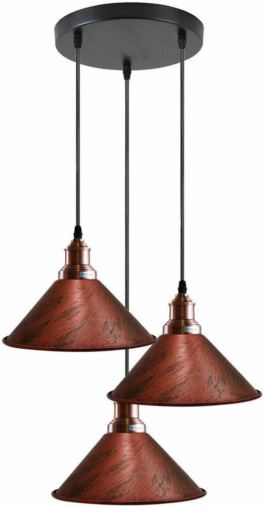 Longshore Tides Remi 3 - Light Cluster Pendant Rustic Red 114cm H X 22cm W X 114cm D