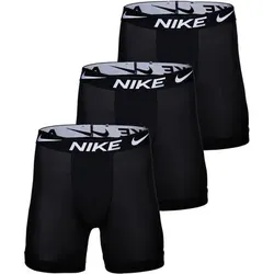 NIKE Herren Boxer Shorts, 3er Pack - Boxer Brief long, Dri-Fit Micro, Logobund, Größe L in Schwarz Schwarz