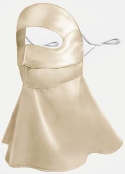 Lush Living Finds Pure Mulberry Silk UV Protection Face & Neck Veil Mask For Women khaki