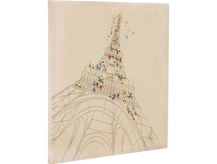 Ölbild KAYOOM Trip To Paris , beige (farbe bild(er): elfenbeinfarben), B:80cm H:80cm T:3,8cm, Acrylfarbe, Leinen, Bilder, Ölbild, 80cm x 80cm