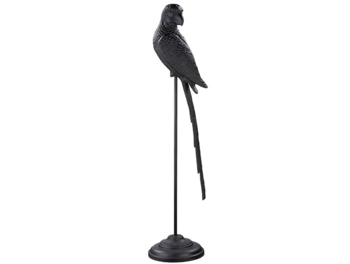 GILDE Parrot Figur aus Aluminium - schwarz/matt - Vogel - Höhe 97 cm - Dekoration - Skulptur - Wohnaccessoire