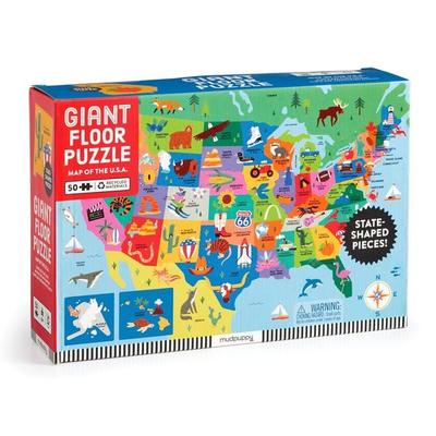 Map of the U.S.A. 50 Piece Giant Floor Puzzle, von Mudpuppy, Workman, 978-0-7353-8625-9