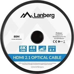 Lanberg HDMI – HDMI (80 m), Videokabel, Schwarz