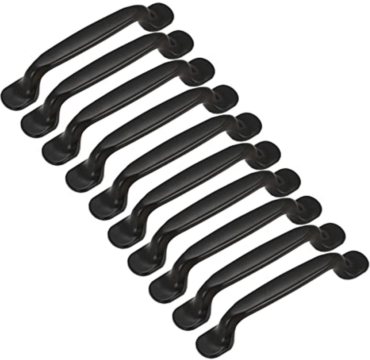 10 stuks Zwarte Kastdeur en Lade Handgrepen in Boogvorm - 128mm