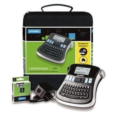 Dymo LabelManager 210D Etikettendrucker bis 12mm Etiketten 180dpi mit Tastatur mit QWERTZ Tastatur (S0964070)