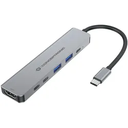 Conceptronic DONN33G 6-in-1 USB 3.2 Gen 1 Dockingstation, HDMI, USB-A 5Gbps x 2, USB-C 5Gbps x 2, 100W USB PD
