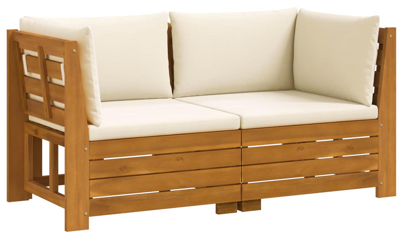 vidaXL 2 stk. Outdoor-Sofagarnitur Massivholz Akazie Braun