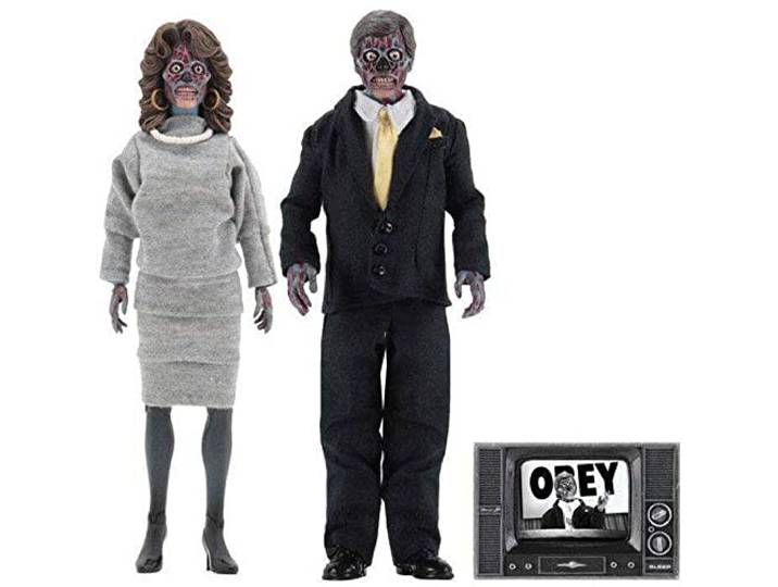 NECA They Live Aliens 8 Zoll Retro Clothed Action Figur 2 Pack John Carpenter