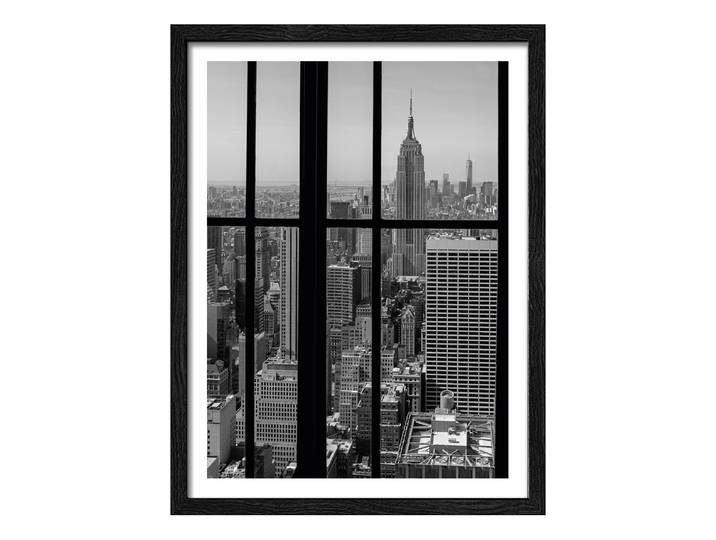 Holzbild View Of Manhattan Floatglas, MDF Schwarz/Grau 33 x 43 x 1cm