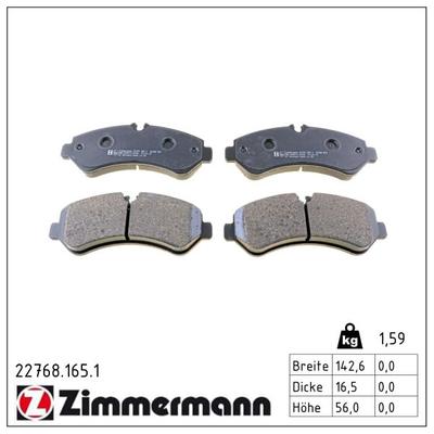 ZIMMERMANN Bremsbelagsatz, Scheibenbremse 22768.165.1 Vorderachse für TOYOTA (GAC) LEXUS