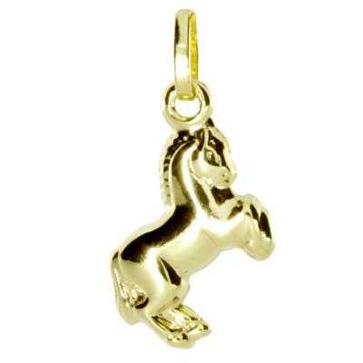 Kettenanhänger OSTSEE-SCHMUCK "Ostsee-Schmuck Anhänger Pferd Anhänger Pferd", gelb, Schmuckanhänger, Damen, 17x9mm, Gelbgold 333, 0,4 g, Kettenanhänger
