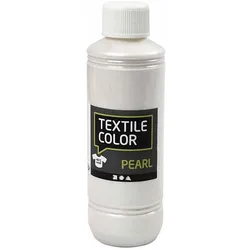 Creativ Company, Künstlerfarbe + Bastelfarbe, Textilfarbe, deckende Textilfarbe – Basis Perlmutt, 250 ml (250 ml)