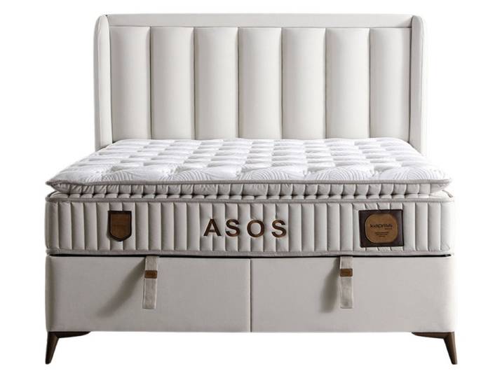 Villa Möbel Boxspringbett Asos (Bett (ohne Matratze), Liegefläche 150x200), Bettkasten mit XXL Stauraum und Gasdruckfedern für einfache Handhabung