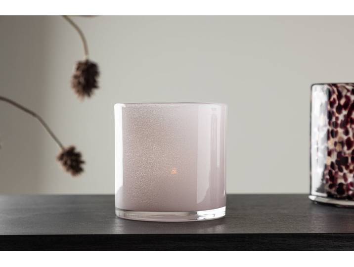 Laterne Polar - Laterne aus Glas in verschiedenen Farben - Hellrosa - Luxusbetten24