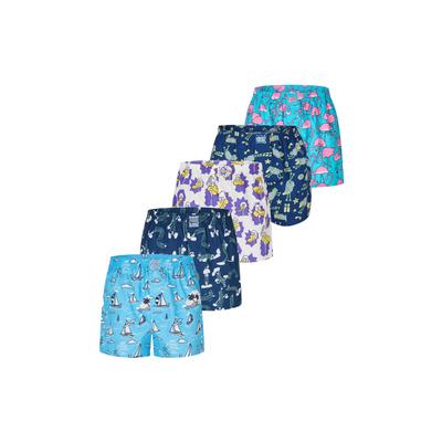 Boxershorts LOUSY LIVIN "Into the Blue", Herren, Gr. M, blau, 100% Baumwolle, Unterhosen, mit lässigen Allover-Prints