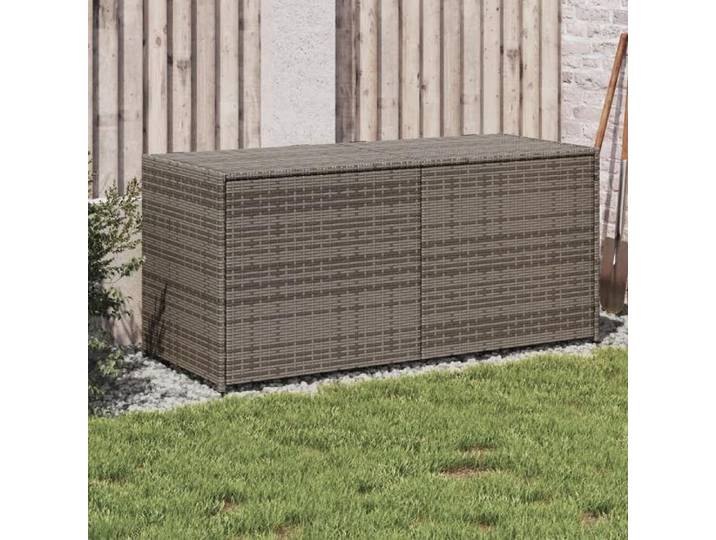 MCS Boîte de rangement de jardin Coffre de rangement extérieur gris 283L résine tressée