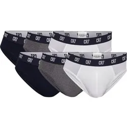CR7  CR7 Herren Slips, 6er Pack - Briefs, Logobund, Stretch Cotton, Größe XL in Weiß Weiß