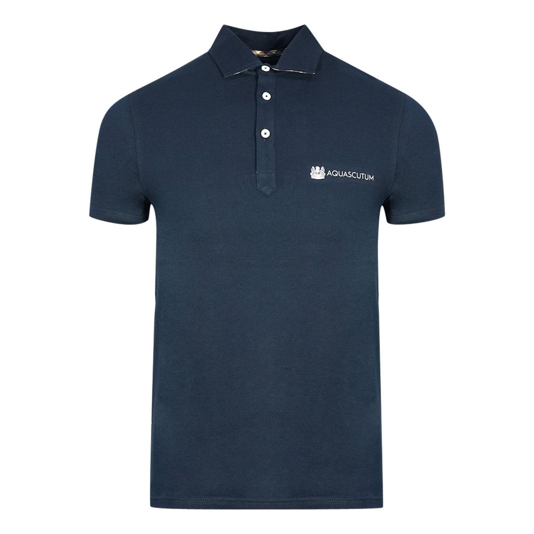 Aquascutum Aldis Crest Block Logo Marineblau Poloshirt