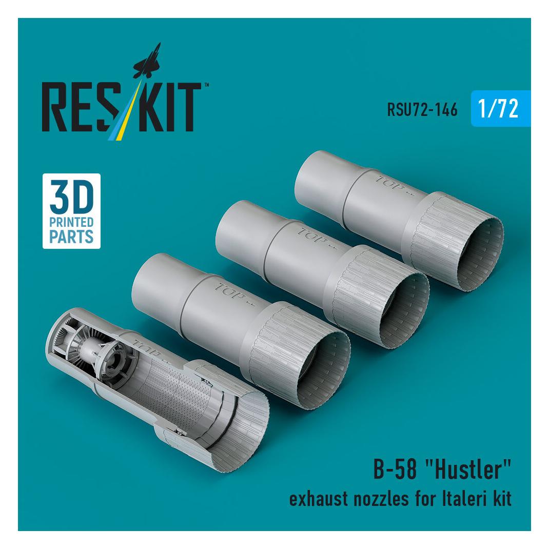 ResKit B-58 Hustler exhaust nozzles for Italeri kit (3D Printed) (RSU72-0146)