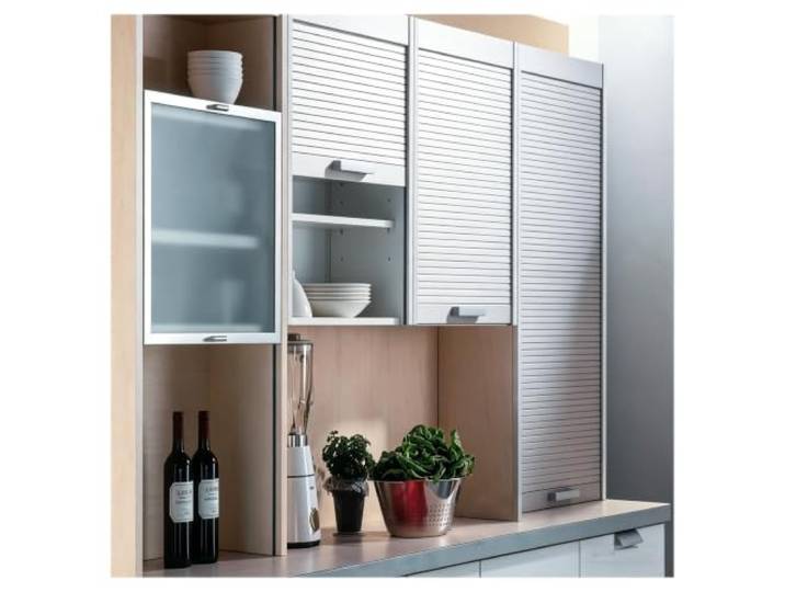Schrankrollladen Rolladentür Möbelrolladen Rollo Für Schrank Rolltür Küche Platzsparend, Rollbar, Flexibel, Einfache Montage, Küchenschrank, Wohnwagen, Wohnmobil, Hotel(90x65 cm)