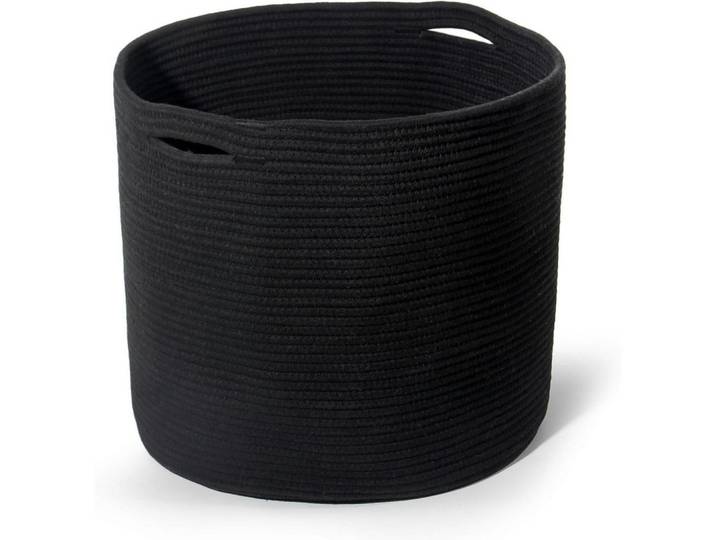 Wäschekorb Baumwolle Schwarz 40 cm, 40x35x40 cm, Haushalt & Reinigung, Wäschepflege, Wäschekörbe & Wäschetonnen